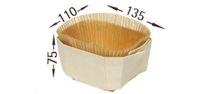 Panibois Moule bois Comte 135x110x75mm neutre + papier plissé
