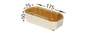 Panibois Moule bois Baronnet 175x75x50mm neutre + papier plissé