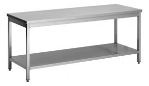 Table inox avec dosseret avec étagères 1200 x 700mm