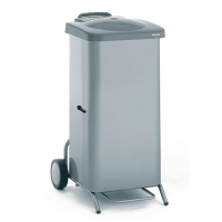 Porte sac mobile habillage inox + couv 450x535 ht 900mm