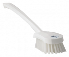 Brosse à main manche long 415mm Dur BLANC