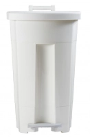 Poubelle mobile à pédale 90L 510x510x895mm BLANC