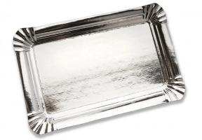 Ravier carton argenté 16x23cm (Paquet de 100)