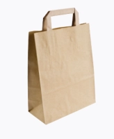 Sac cabas kraft 26+14x33cm brun poignées plates (250) CAKBR2633