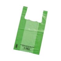 Sac bretelle PEBD Vert 50µ 260+60+60*450 (500)