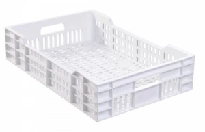 Caisse ajourée 25L blanc 600x400x135mm Gilac