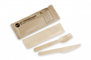 Couvert KIT Bois BIO CO+FO+SE Servipack
