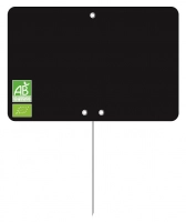 Etiquette 12x8cm noire, Logo AB, neutre, sans roul, pique inox (10)