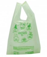 Sac bretelle vert bio renforcé 24+14x45cm (Carton de 400)