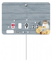 Etiquette Azur neutre 10,5x7cm roulette+%mg pique inox (10)