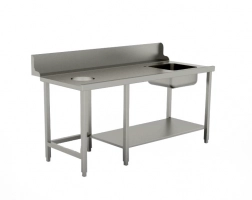 Table d'entrée accrochage Droite -TVO- Dosseret - 1200 x 750 x 900mm