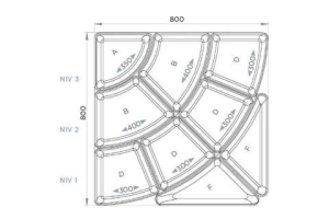 Plat kit 9 pièces H.80mm