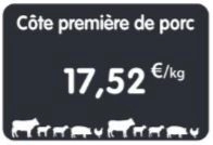 Etiquette 10,5x7cm noire tout comprix Charc.Tr. neutre, piq inox (10)