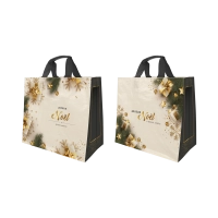 Sac cabas durable PP tissé 33 l polypropylène 'Noel or noir"