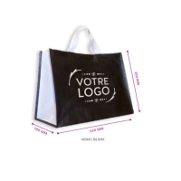 Sac polypro tissé NOIR/BLANC 450x180x350mm impression recto