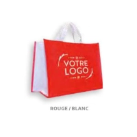 Sac polypro tissé ROUGE/BLANC 450x180x350mm impression recto
