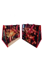 Sac cabas PP tissé 400x240x350 Noel rouge
