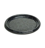 Assiette ronde marbrée noire 23cm