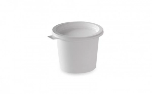 Pot blanc à crème + couvercle 250ml