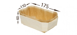 Panibois Moule bois Duc 175x110x60mm neutre + papier plissé