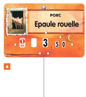 Etiquette 8x12cm "Paprika" porc neutre roul+pic inox (10)