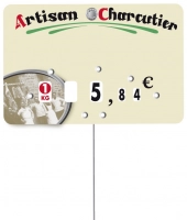 Etiquette 7x10.5cm "Marius charcutier" neutre roul pique inox (10)