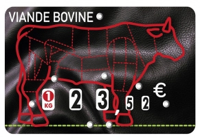 Etiquette 12x8cm Presto viande bovine neutre à roul. piques inox (10)