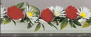 Séparateur marguerites roses (Boîte de 12x25cm)