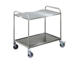 Chariot de service en inox SW 10x6/2, 2 plateaux 1000x600mm