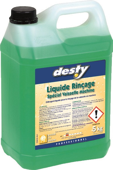 Liquide de lavage-rinçage pour lave-vaisselle 5L professionnel