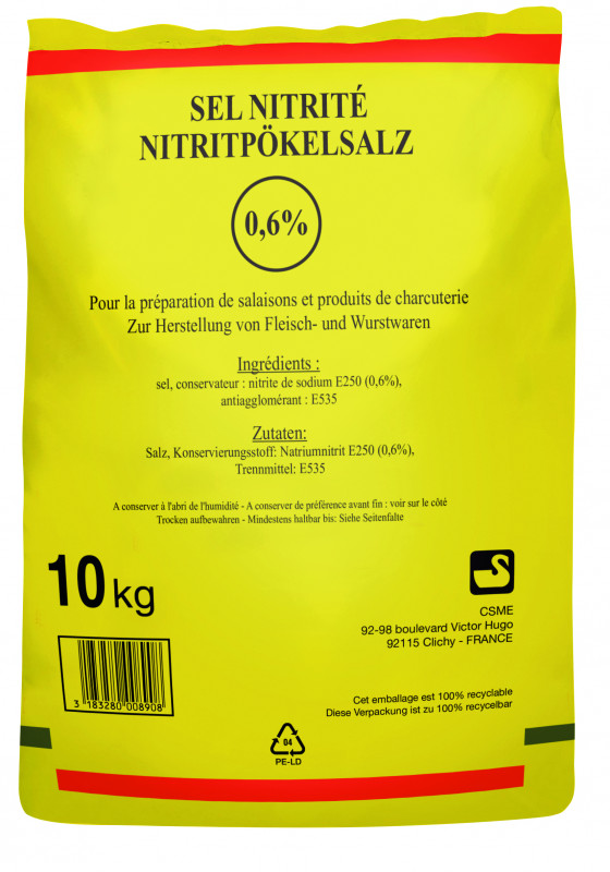 Sel nitrité pour salaison et foie gras 10 kg - Tom Press