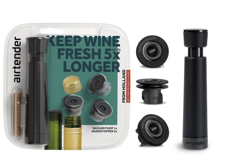 Kit de mise sous vide pour bouteille, avec 3 nanostopper (Airtender)