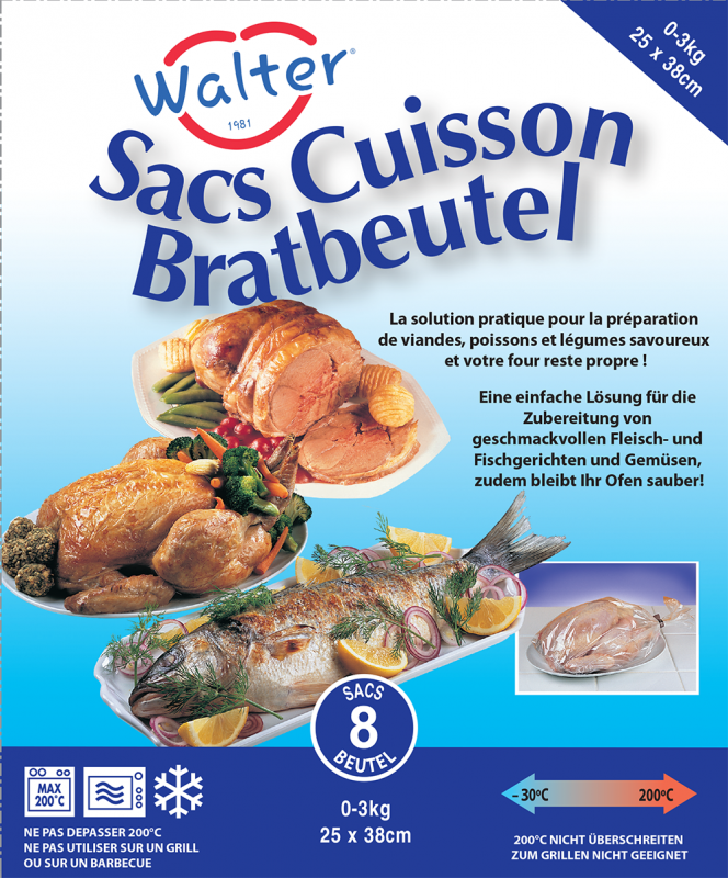 Sachet cuisson 25x38cm (Présentoir de 24x8 sachets) - achat et